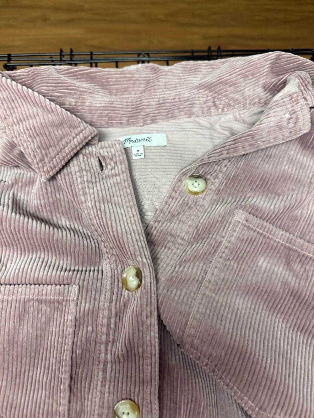 Madewell Corduroy Shirt-Jacket pink